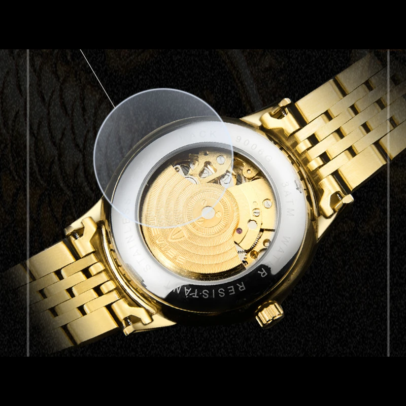 TEVISE Gold Dragon Relogio Masculino автоматические мужские часы Топ Бренд роскошные