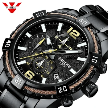 

NIBOSI 2019 Mens Watches Top Brand Luxury Men's Military Quartz Sport Watch Men Big Dial Waterproof Date Clock Relogio Masculino