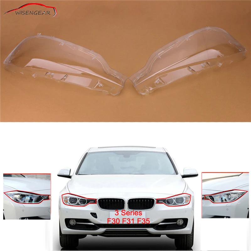 RTD For BMW F30 Head Lamp Light Shade Dust Cover Car Headlight Headlamp Lens Plastic Shell Cap 3
