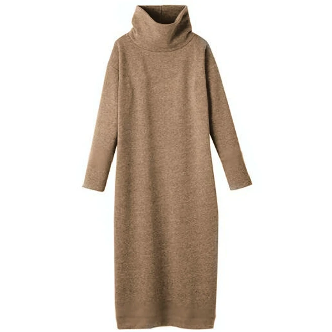 New 2018 women Winter Autumn dress,Thickening Thermal warm dress,long