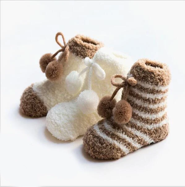 3 Pair/lot Winter terry Socks For Baby Boy/Girls Socks Stripes Autumn