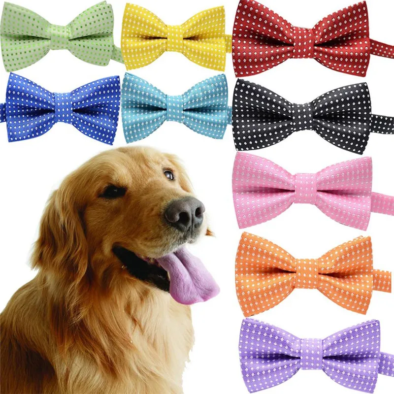 

5*10 cm Fashion Decorative Polka Dot Bowknot Dog Cat Performance Tool Solid Color Pet Bow Tie