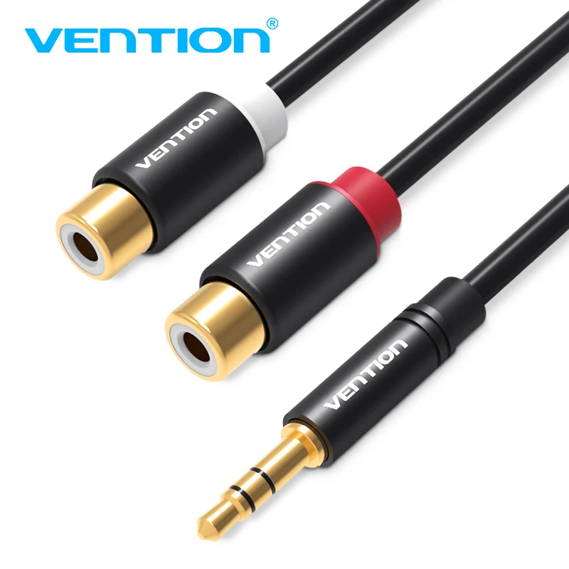 

Vention Audio Cable 3.5mm Jack Male to 2RCA Female Cable RCA Jack Splitter Audio Adapter AUX Cable 0.3m For Computer Stereo DVD