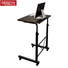 Простой компьютерный стол кровать деревянный настольный домашний мобильный ленивый Лифт прикроватный столик креативная регулируемая высота подставка для ноутбука с колесом