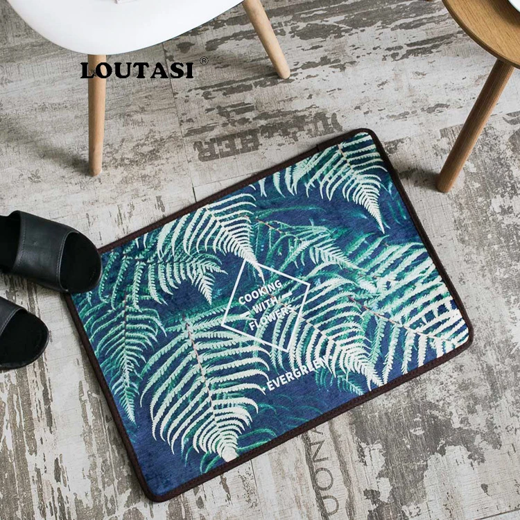 LOUTASI Monstera тропические растения Печать прямоугольные маты Входные Коврики