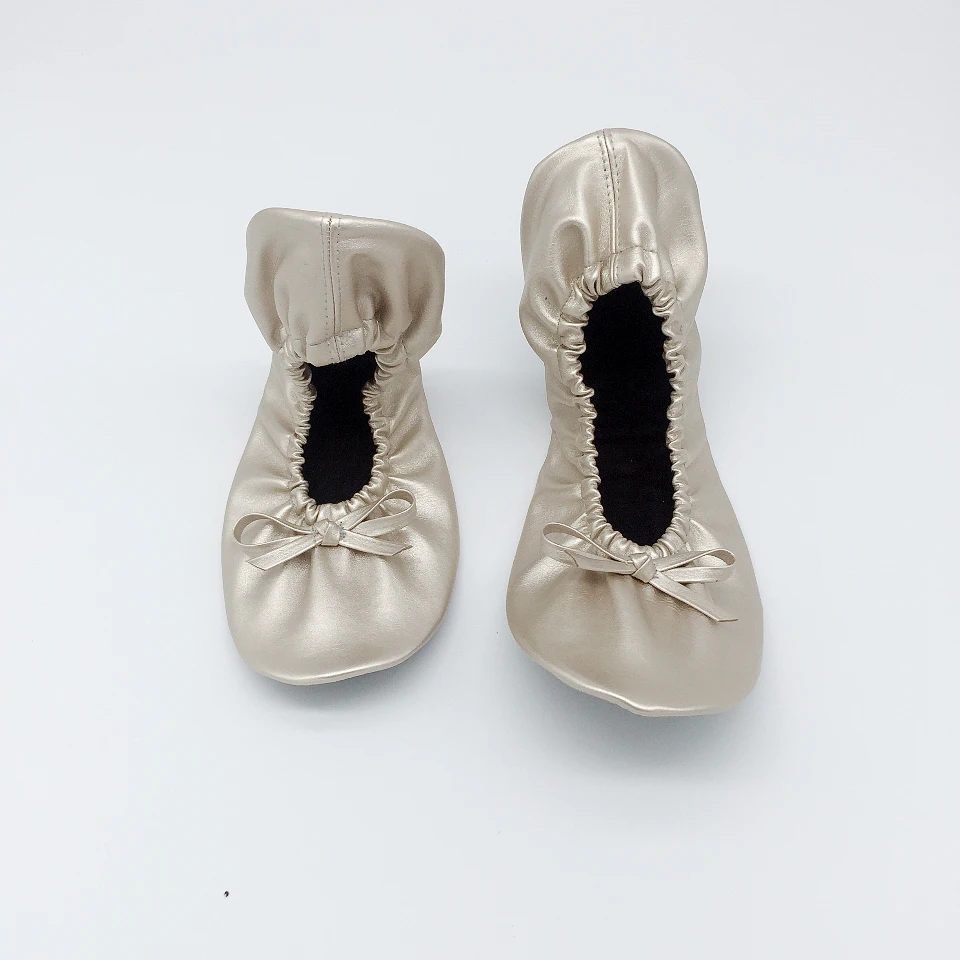Frauen 2016 Logo Schuhe Wohnungen Beste Ballett Angepasst Gold Freies In Verschiffen Aufrollen Ballerina Verkauf Tasche Mit Xqwgf