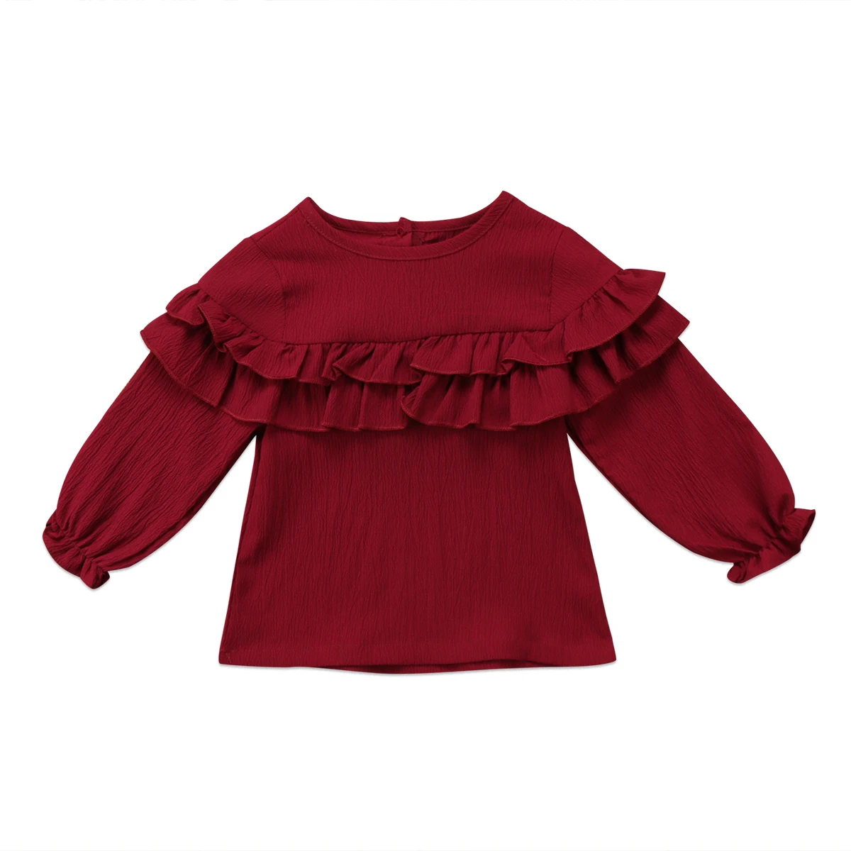 PUDCOCO Brand Ruffle Solid Color Top Toddler Newborn Shirts Baby Girl Kid Flounce Blouse Clothes Shirt 0-3T | Мать и ребенок