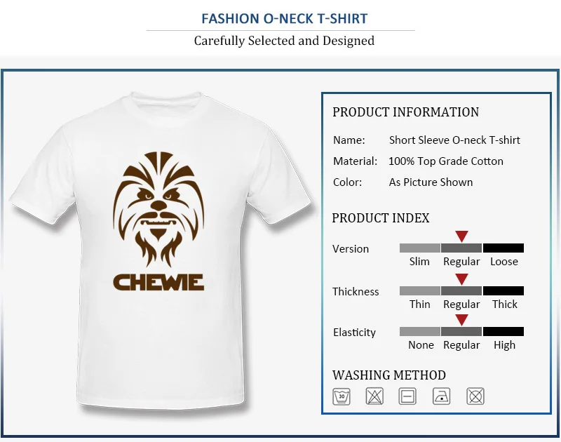 Cheap Adult T Shirts O Neck Summer Autumn Short Sleeve 100% Cotton Tops Shirts Chewbacca Face Logo Printed Sweatshirts Chewbacca Face Logo