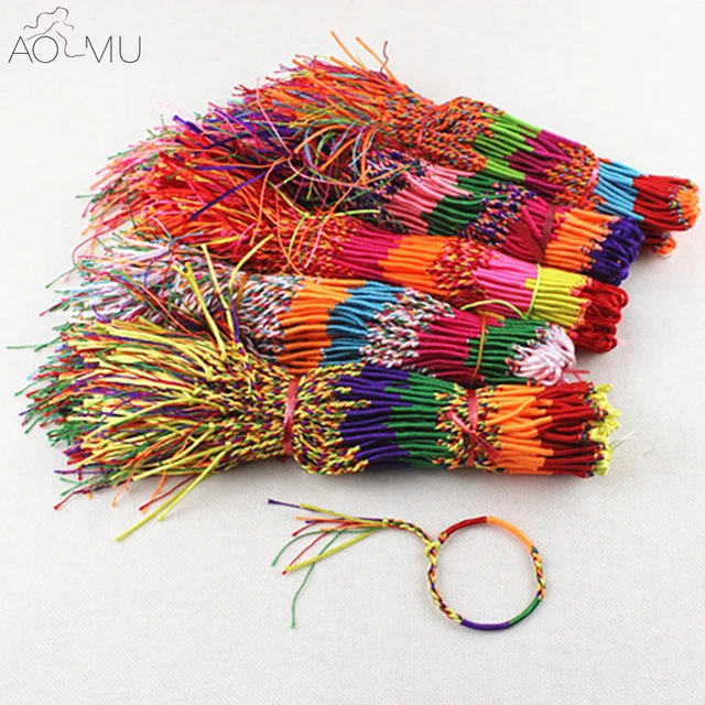 Aomu Whole Lucky Friendship Braided Rope String Bracelet Rainbow Aomu Whole Lucky Friendship Braided Rope String Bracelet Rainbow Thread Woven Ankle Bracelets Beach Bohemian Anklet