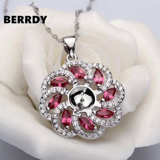 

HOT Fashion Exquisite Flower Shape Pearl Pendant Mountings, Pendant Findings, Pendant Settings Jewelry Parts Fittings
