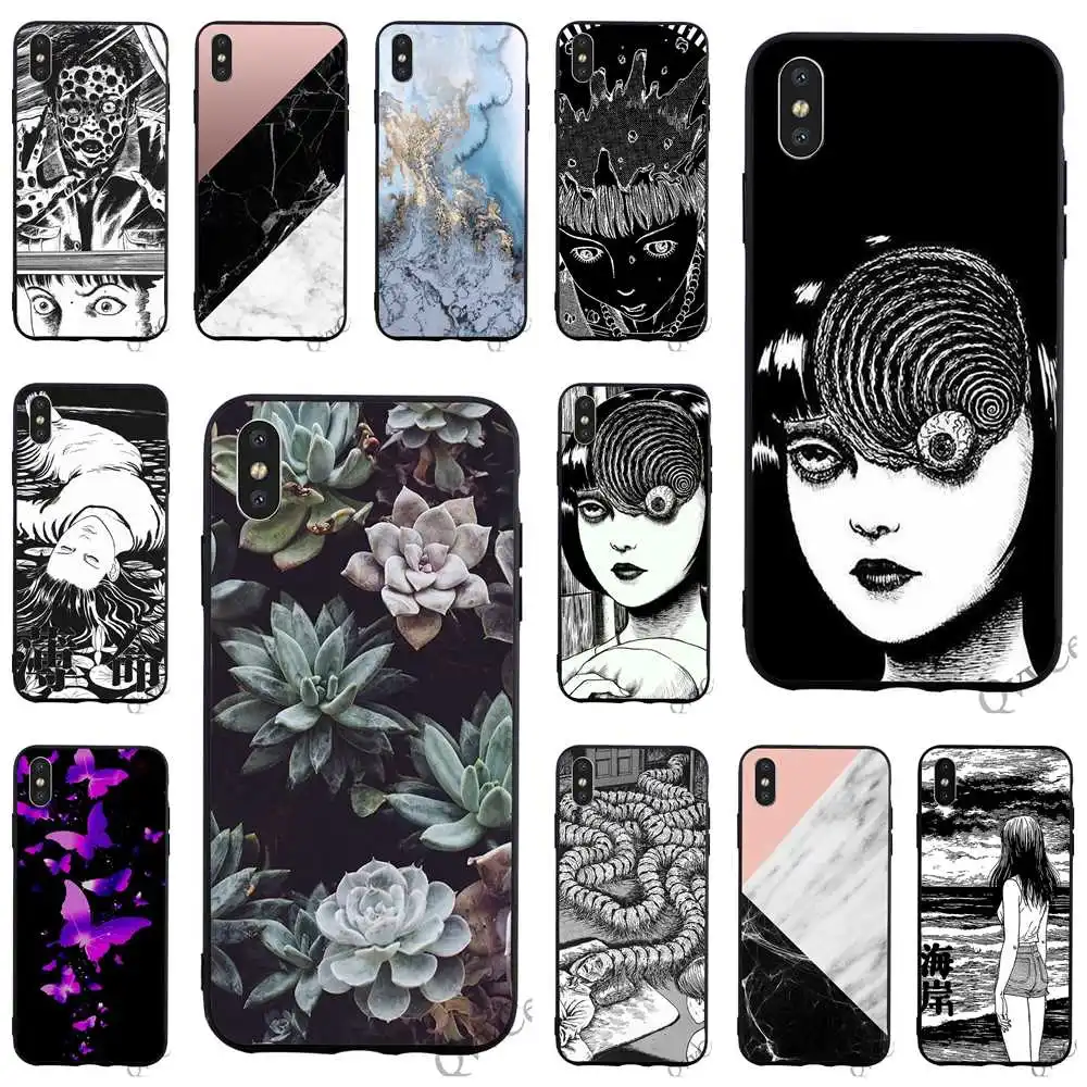 

Ultra Thin Junji Ito Tees Horror Phone Cover for iPhone 6 Plus Case 7 XR X 8 5 6S 5S SE Xs Max Silicone Backshell