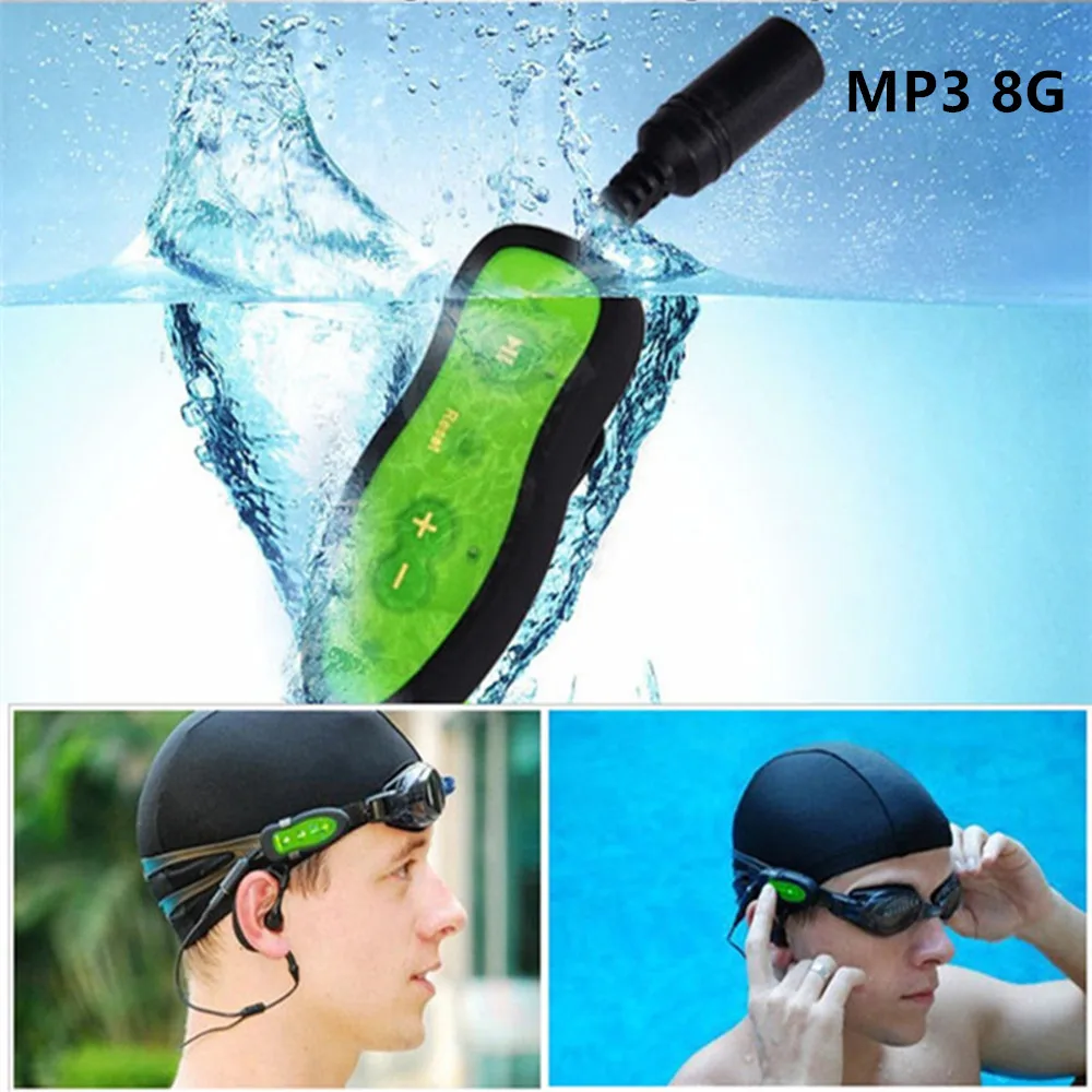 MP3 плеер 8 ГБ для дайвинга водонепроницаемый плавания мини Usb зажим цифровые IPX8