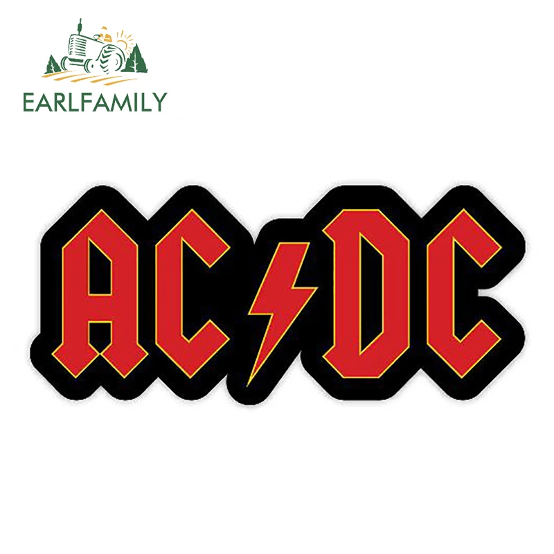 

EARLFAMILY 13cm X 5.8cm DCAC DC AC Music Sticker Vinyl Decal Funny Car Sticker for Car Truck Window Bumper Decals Decoration