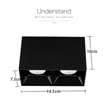 SCON 14 Вт двухголовый квадратный поверхностный монтаж COB CREE потолочный светильник свободный открытый светодиодный потолочный светильник современный внутренний lighting-1120lm