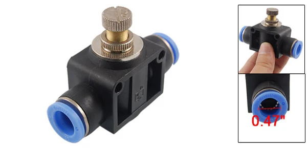 12mm Dia Push In Piping Tubing Speed Controller Pneumatic Air Valve
