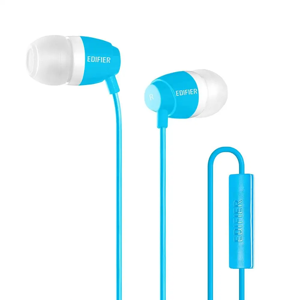 EDIFIER P210 наушники в ухо с микрофоном бас стерео гарнитура Hands-Free проводной Контрольный динамик HiFi наушники для смартфонов - Цвет: Blue