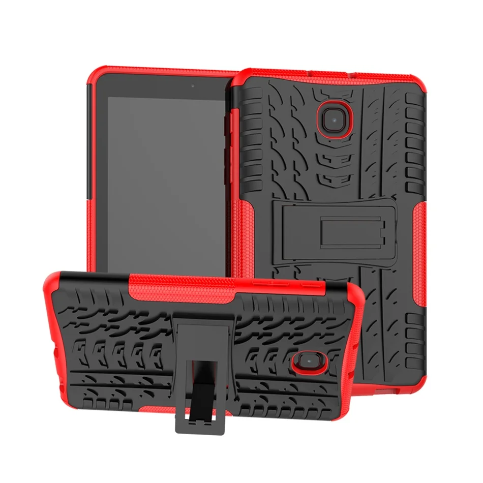 Hybrid Armor Tablet Case for Samsung Galaxy Tab A 8.0 2018 SM-T387V Kickstand Hard Back Cover with Flexible TPU Plastic Silicone |
