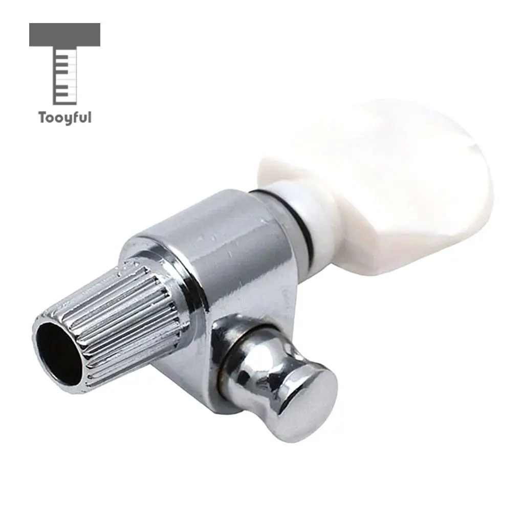 Banjo 5th Geared Tuning Peg Tuner Machine Head with White Pearl Button for Banjo Replacement Accessory