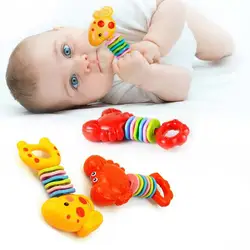 Детские Teether Погремушки для новорожденных Пластик детские игрушки колокольчик зубы Игрушечные лошадки для новорожденных подарок для детей