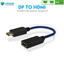 Vmade Mini DP to HDMI Cable Converter Adapter DisplayPort Display Port DP to HDMI Adapter For Apple Mac Macbook Pro Air Notebook mini display port to hmdi adapting cable for macbook pro macbook air white 4 5m