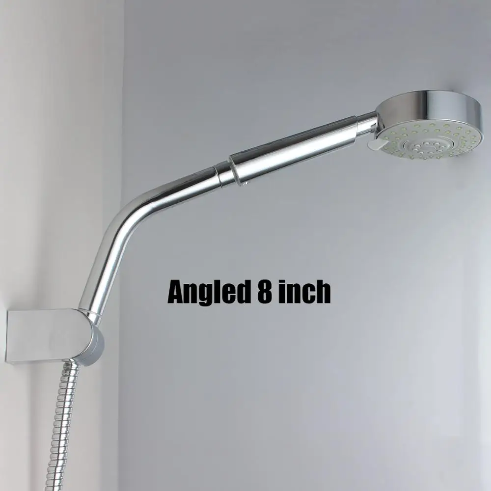 Polished Chrome TRUSTMI 8-Inch Angled Stainless Steel Shower Head Extension Arm Extra Hose Pipe 