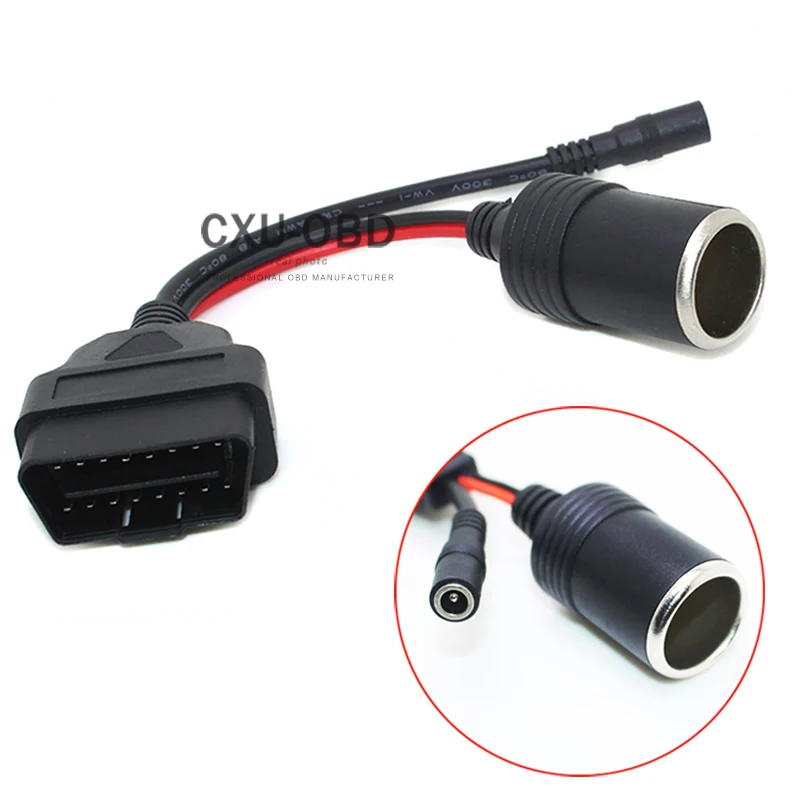 

New OBD2 equipment 1 to 2 take the line cigarette lighter DC head power cord free shipping