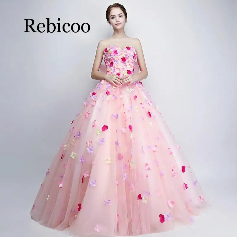 

Cloud flower tube top 2019 new sweetheart laced corset long dress