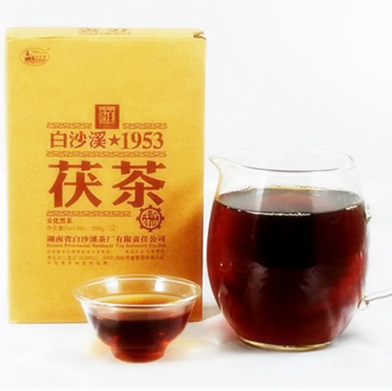  C-PE091 Premium nature chinese black tea 338g antifatigue Hunan dark tea decompress Jinhua Fu brick post fermented tea 