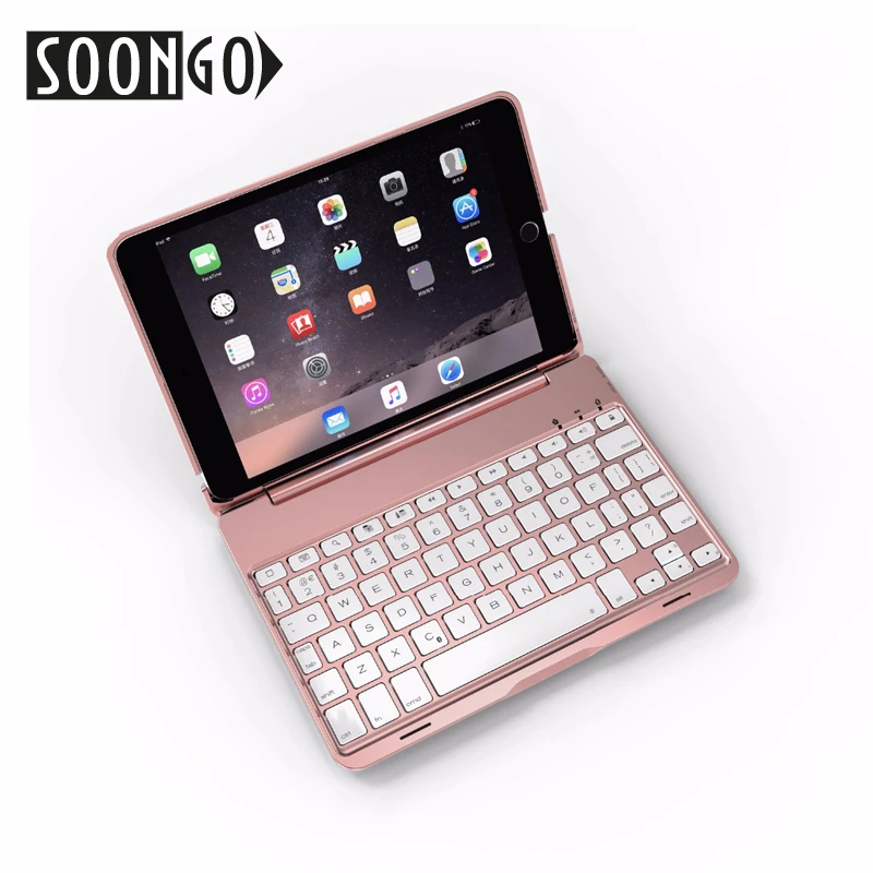 SOONGO 7,9 дюймов Беспроводная Bluetooth клавиатура чехол для ipad mini4 раскладушка клавиатура с подсветкой для Apple ipad mini4 клавиатура для планшета