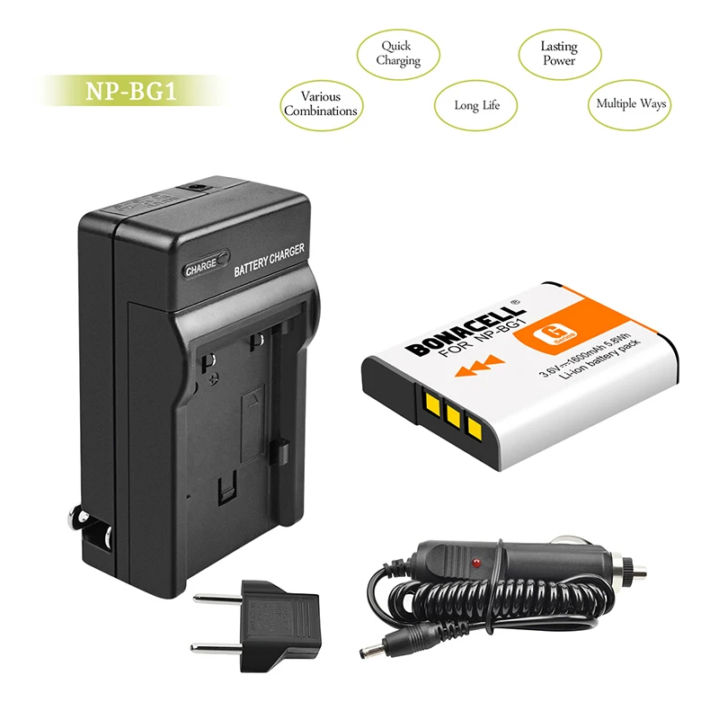 Bonacell 1600 мАч NP BG1 для Sony Аккумулятор Зарядное устройство DSC W/WX серии T100 T20 H3 H7 H9