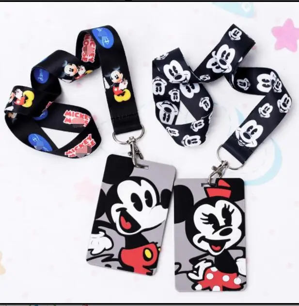 

1 pcs retail mickey minnie Neck Strap Card Bus ID Holders Identity Badge Lanyard T-33