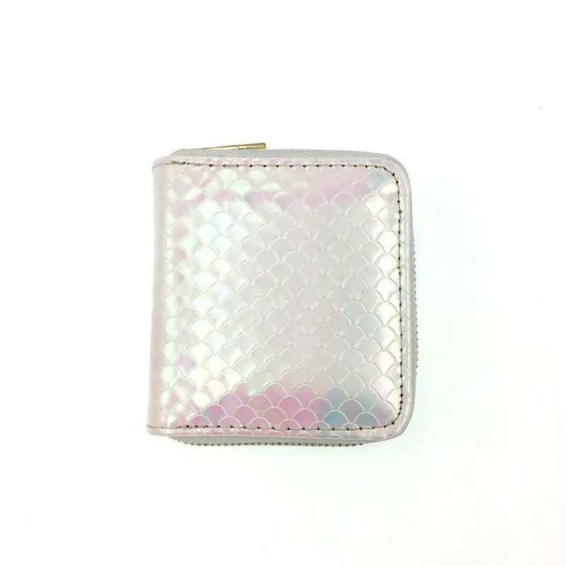 KANDRA 2019 Fashion Women Hologram Mermaid Motif Short Wallets Coin Purse Zipper Cute Ladies Card Holders Wholesale|Кошельки| |