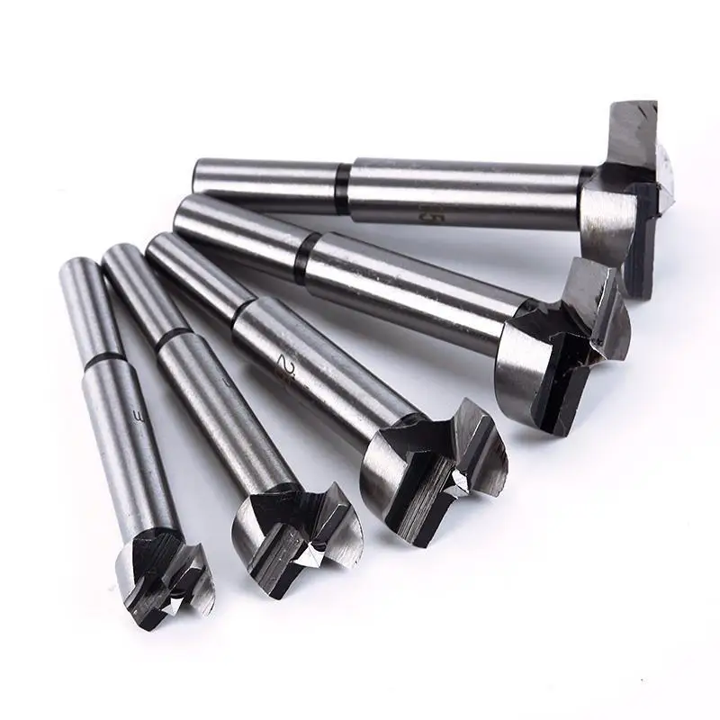 5 Pcs/set Auger Drill Forstner Bit Set Hinge Boring Woodworking Hole Saw Cutter Round Shank Wood Tools for Drilling Machine