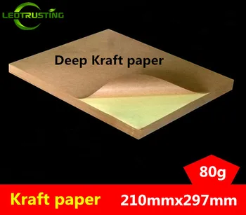 

Leotrusting 50sheets New A4 Size 210mmx297mm Kraft Paper Sticker Logo/Brand Printing A4 Adhesive Sticker for Inkjet Printer