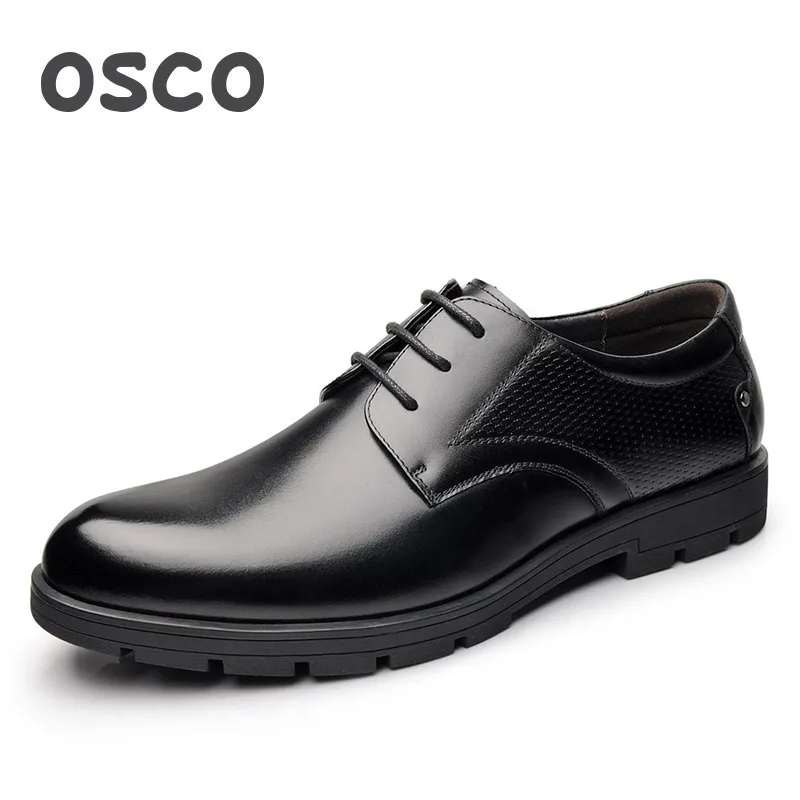 

OSCO Spring And Summer Formal Non-Slip Deodorant Men Shoes British Black Business Casual Genuine Leather Suit Dress Shoes Men