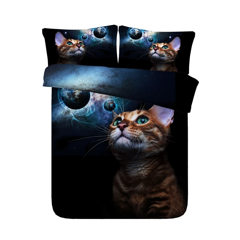 galaxy cat comforter bedding set single twin double full ...