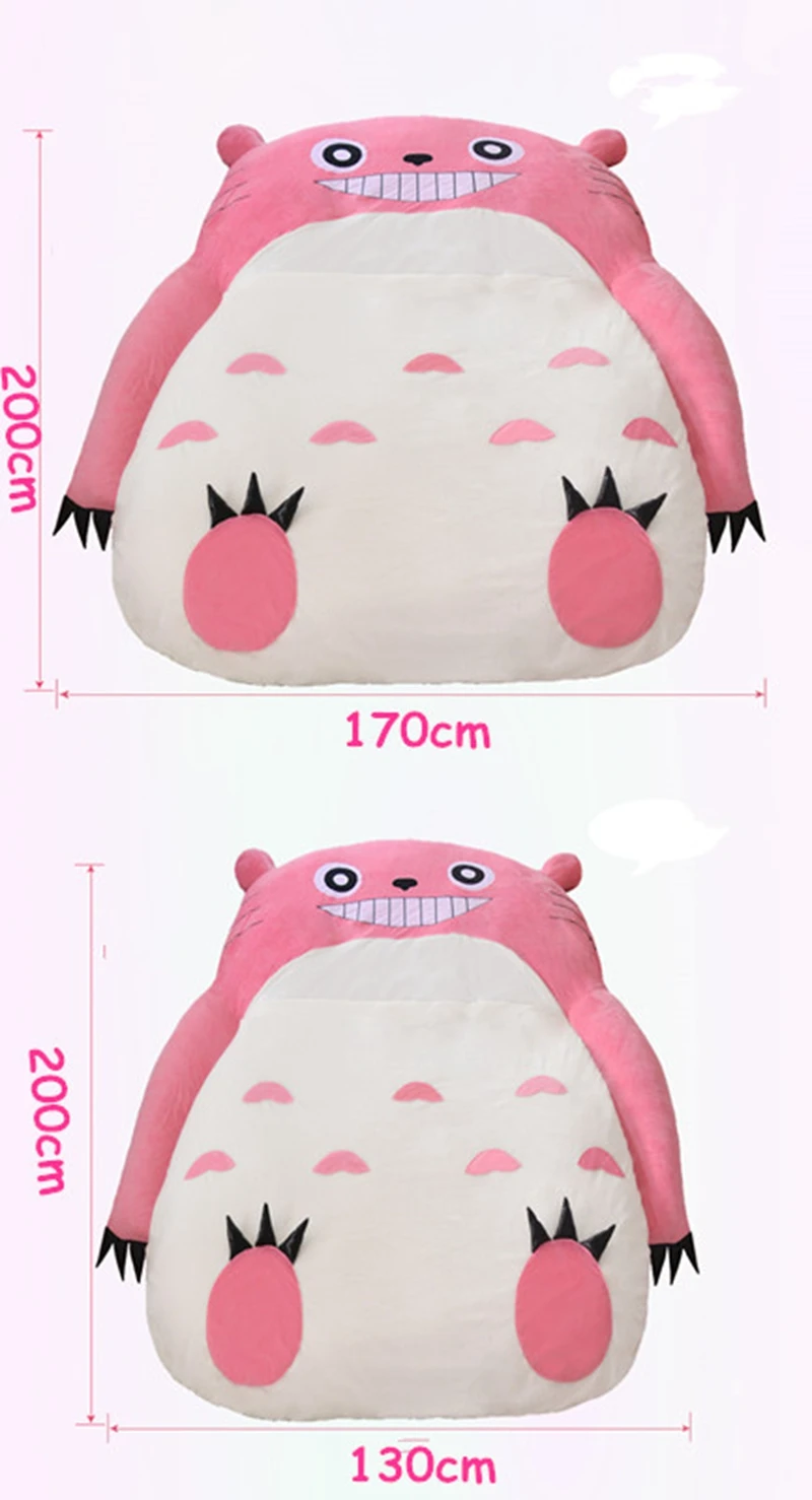 HOT anime Totoro plush bed with padding Giant couch double cartoon tatami mattress cute creative bedroom children adults  sleeping mat DY50342 (1)