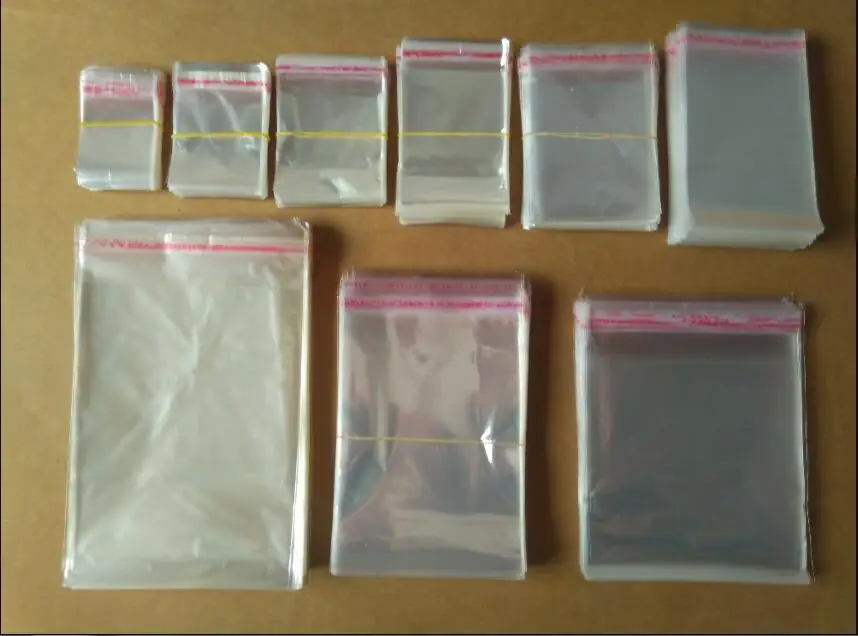 

1000pcs/lot opp bag self adhesive clear transparent bags for gift jewelry Plastic baggies self sealing plastic packaging bags