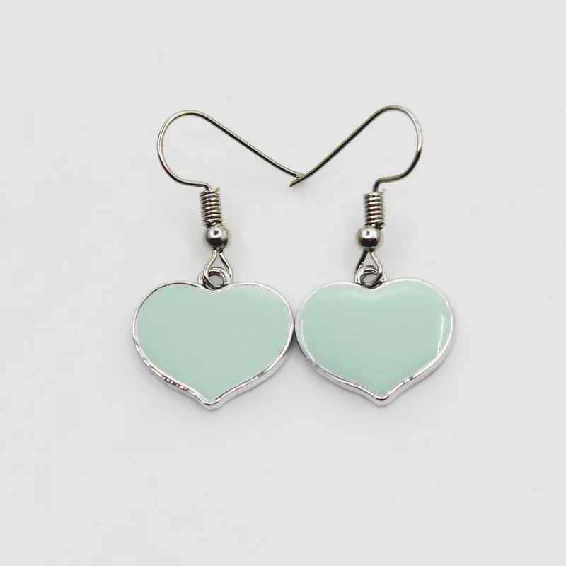New Arrival 5pair/lot Light Blue Heart Earring Peach Dangle Earrings Charms Fashion Pendientes DIY Jewelry | Украшения и