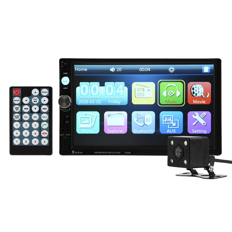 7023B 7 Inch Car 2DIN Touch Screen Auto Radio Video Audio MP4 MP5 Player 1080P HD