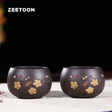 80cc аутентичный китайский чайник для заварки чая чашка фиолетовая глина ручная работа бутик креативный Слива мастер чашка Китай чайный набор кунг-фу чайная чашка керамическая чаша