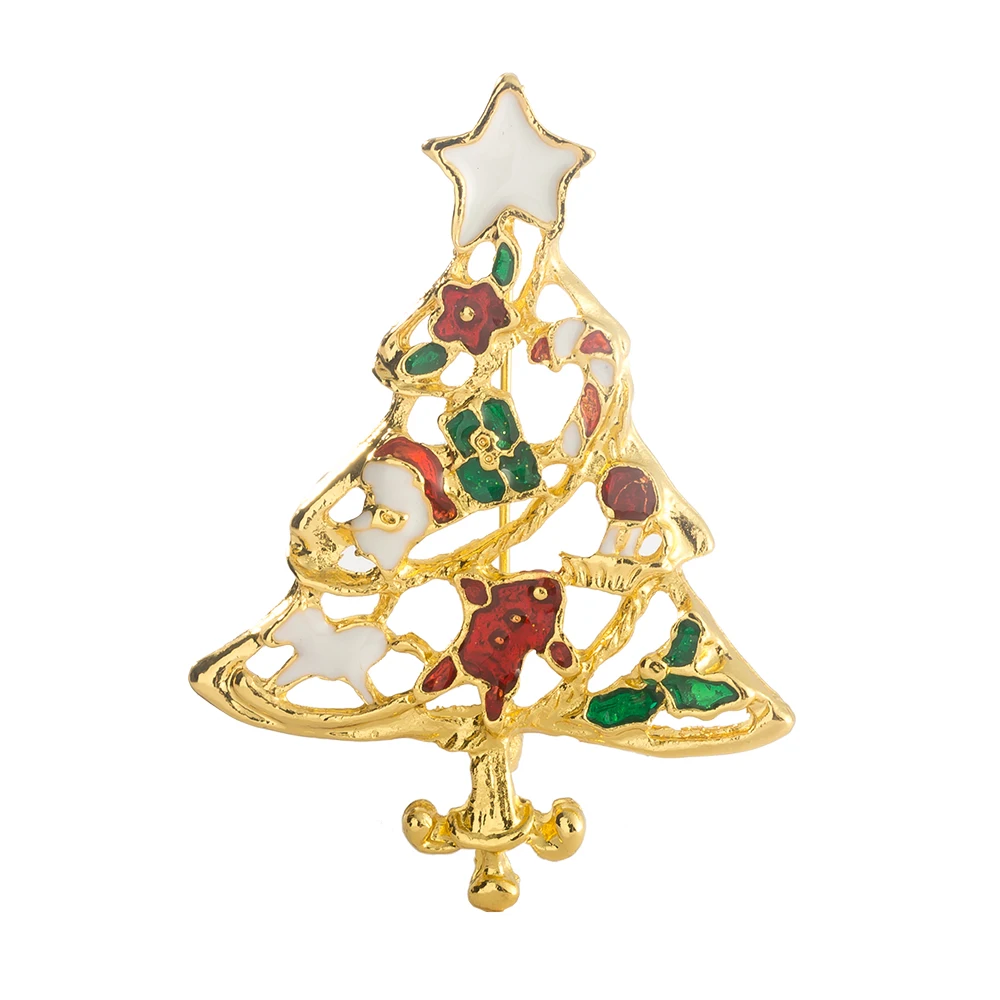 

Brooch Pin Badge for Clothes Santa Claus Tree Rhinestone DIY Christmas Decor Brooch on Backpack Zinc Alloy Badges Wholesale
