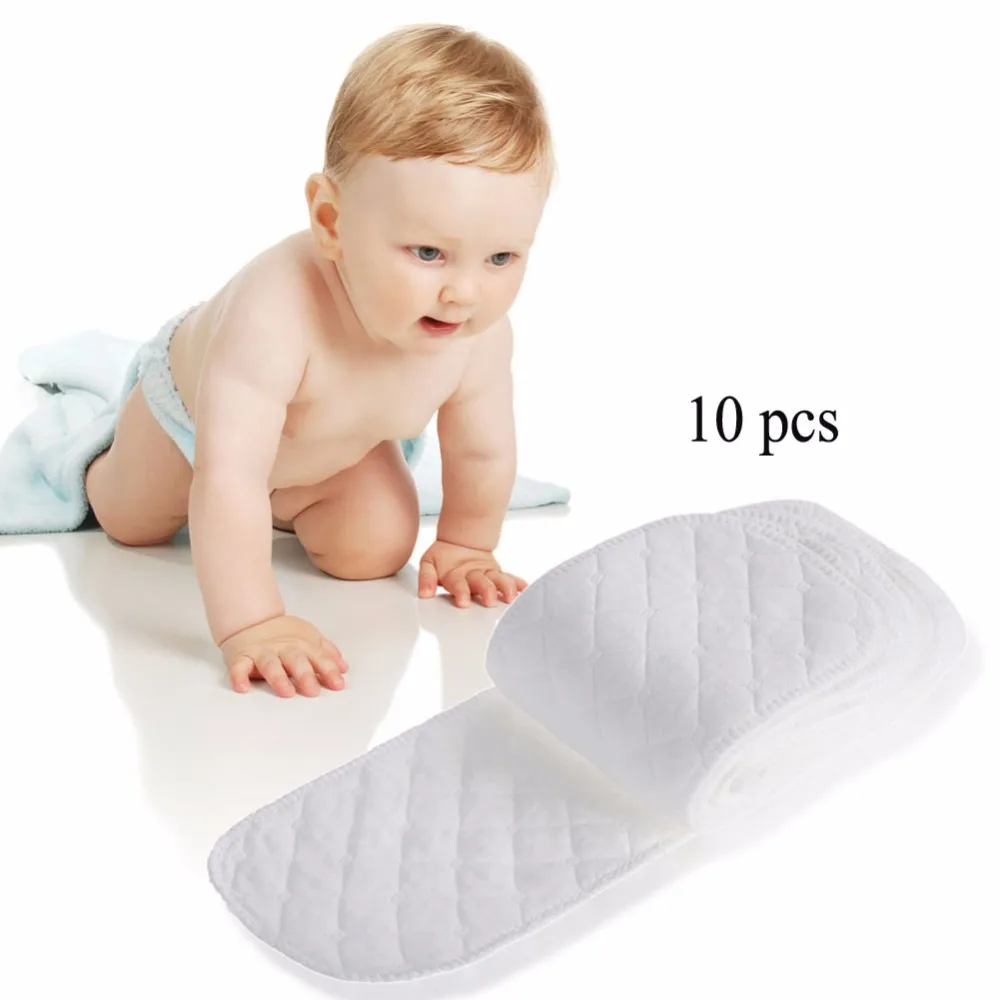 10PCS/Lot Reusable Baby Cloth Diaper Nappy Diaper Liner Insert 3 Layers