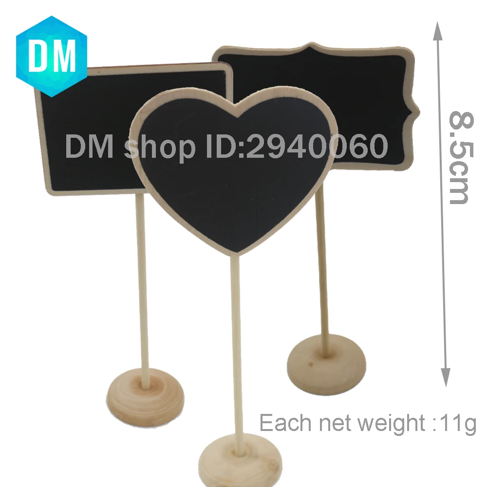 

6pcs/lot Creative Cute Shaped Small Blackboards Desktop Mini Wooden Chalk Board Stand Blackboard For Note