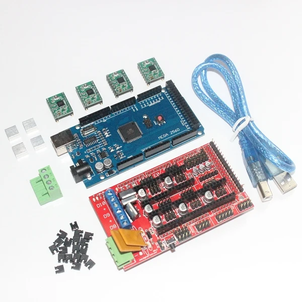  CNC 3D Printer Kit for Arduino Mega 2560 R3 Development Board + RAMPS 1.4 Controller + 4pcs A4988 Stepper Motor Driver Module 