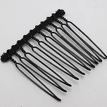 10 черных металлических 10 зубьев волос боковые гребни зажимы 40X37 мм для Аксессуары для волос ручной работы