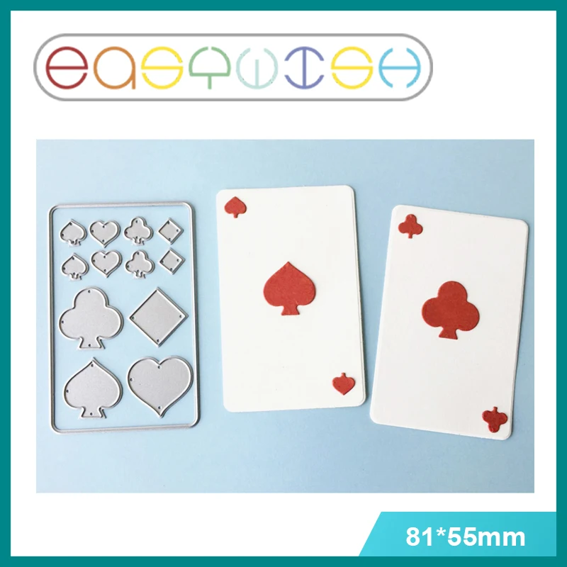 Easywish Poker Playing Cards Metal Cutting Dies Stencil for DIY