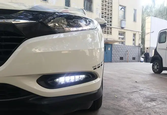 DRL для Honda hr-v HR-V 12V светодиодный автомобильный дневной ходовой свет противотуманная фара с динамическим поворотным сигналом