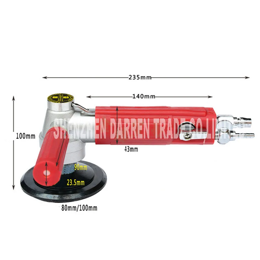Высокое качество воды-fed Тип 4 дюймов пневматический профессиональный воздушный шлифовальный станок вода влажный шлифовальный станок полировщик угловой шлифовальный инструмент