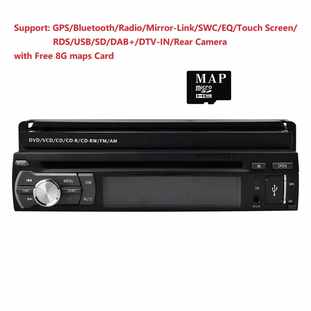 

1 Din 7 inch Touchscreen Universal Car Radio Audio Stereo DVD Multimedia Player GPS Navigation HD Video DAB+ USB SWC DVBT BT RDS
